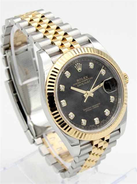 rolex black diamond diamond datejust automatic watch|rolex datejust 41 ref 126300.